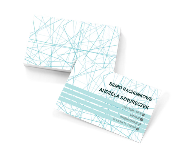 Zielony sznurem na białym tle, Motywy, Abstrakcja - Wizytówki Netprint szablony online