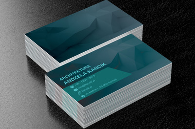 Ciemnozielona geometria, Motywy, Abstrakcja - Wizytówki Netprint