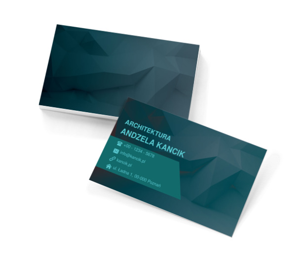 Ciemnozielona geometria, Motywy, Abstrakcja - Wizytówki Netprint szablony online
