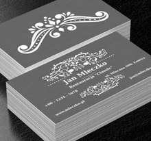 Biały dekor na szarym tle, Motywy, Klasyczne - Wizytówki Netprint