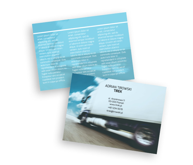 Dynamiczna z ciężarówką, Transport, Transport Towarów  - Ulotki Netprint szablony online