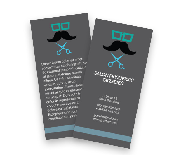 Modnie, z wąsem, Zdrowie i Uroda, Salon Fryzjerski - Ulotki Netprint szablony online