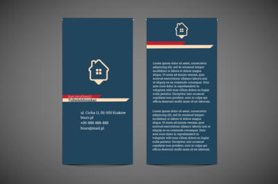 Chatka na niebieskim tle, Nieruchomość, Biuro nieruchomości  - Ulotki Netprint