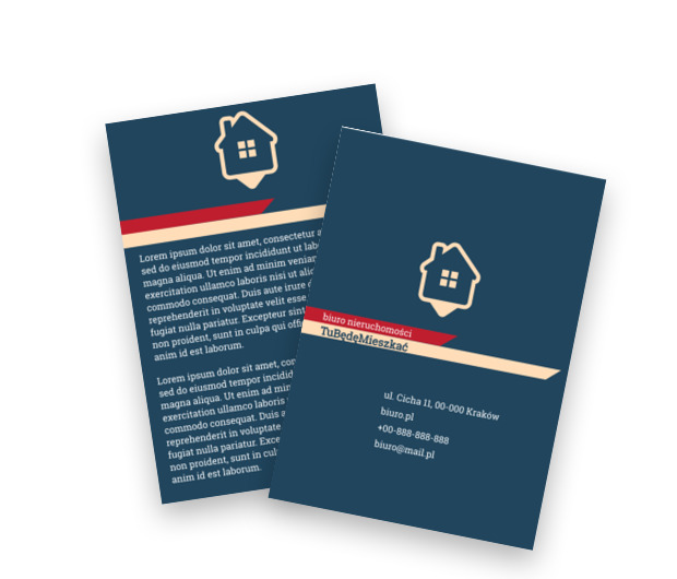 Spokój wewnętrznego błękitu, Nieruchomość, Biuro nieruchomości  - Ulotki Netprint szablony online