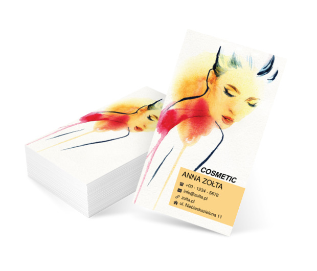 Kobieta w ciepłych barwach, Motywy, Ludzie - Wizytówki Netprint szablony online