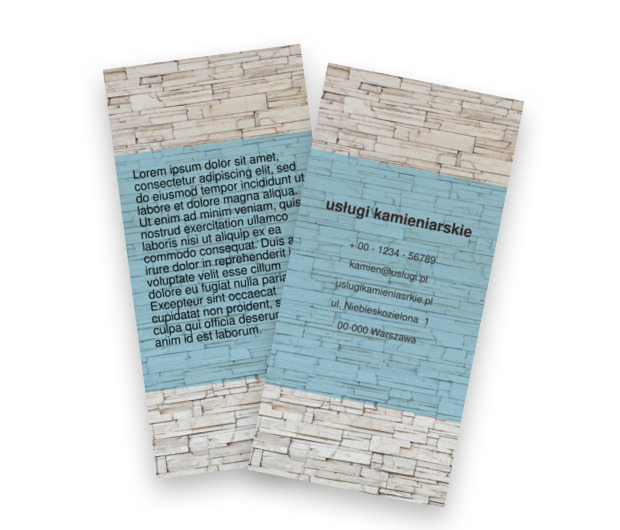 Twardszy niż ze spiżu, Budownictwo, Usługi kamieniarskie - Ulotki Netprint szablony online