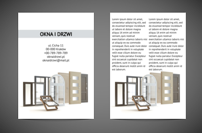 Budownicze podstawy okienne, Budownictwo, Okna Drzwi - Ulotki Netprint