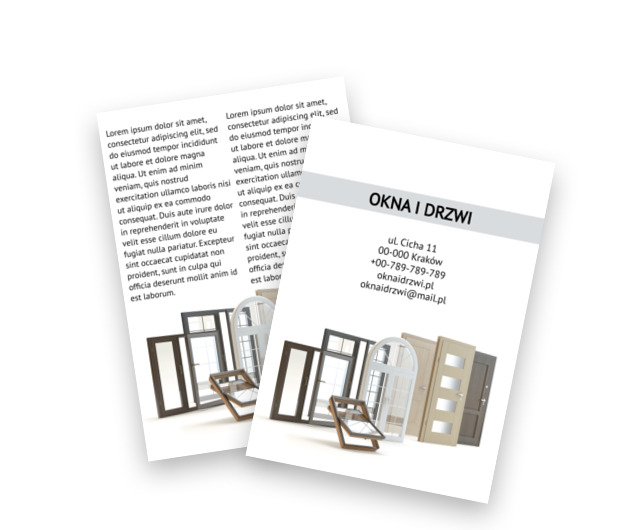 Budownicze podstawy okienne, Budownictwo, Okna Drzwi - Ulotki Netprint szablony online