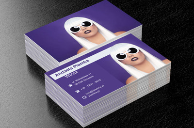 Kobieta z białymi włosami, Motywy, Glamour - Wizytówki Netprint