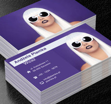 Kobieta z białymi włosami, Motywy, Glamour - Wizytówki Netprint