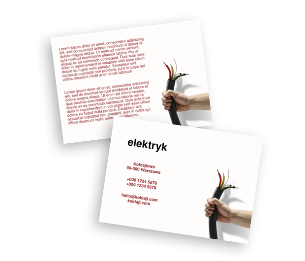 Mocny przewód podstawą sukcesu, Budownictwo, Elektryk - Ulotki Netprint szablony online