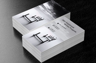 Czarno-biały krajobraz, Motywy, Krajobraz - Wizytówki Netprint