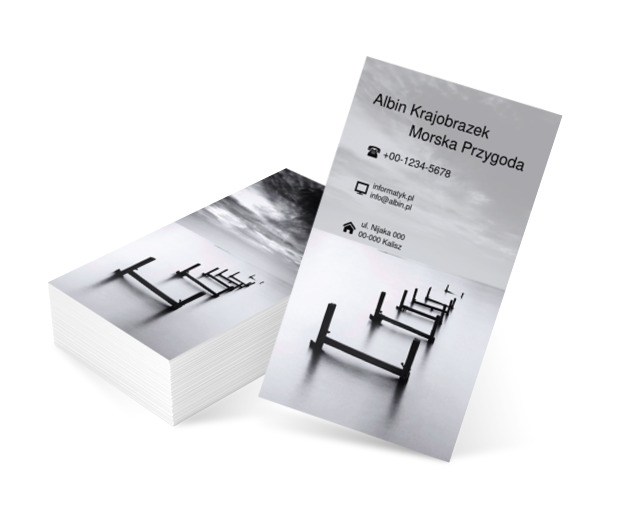 Czarno-biały krajobraz, Motywy, Krajobraz - Wizytówki Netprint szablony online