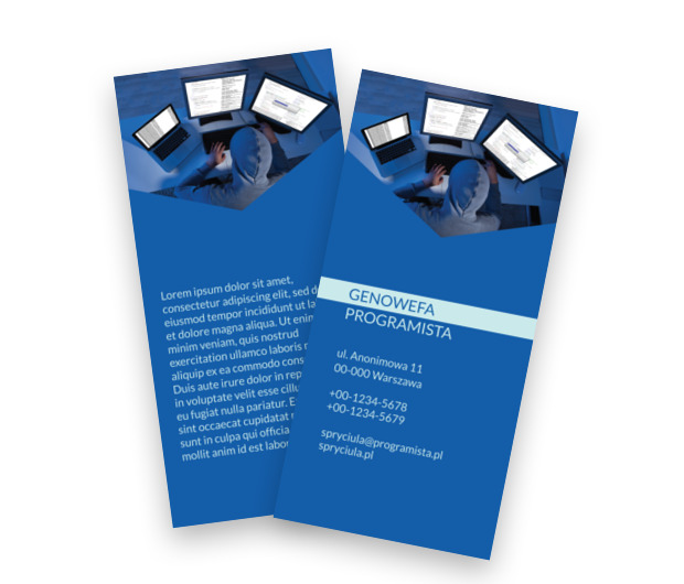 Przodownik w trójwymiarze, Telekomunikacja i Internet, Programista - Ulotki Netprint szablony online