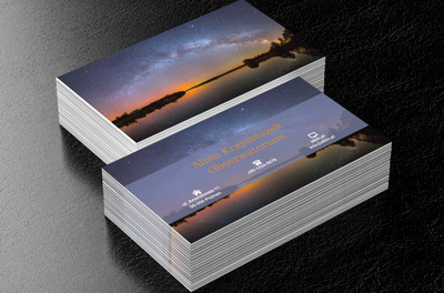 Zachód słońca nad jeziorem, Motywy, Krajobraz - Wizytówki Netprint