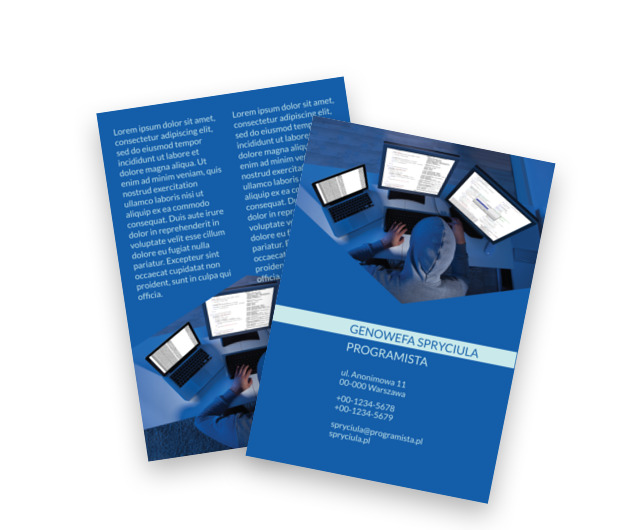 Pogromca stanu rzeczy, Telekomunikacja i Internet, Programista - Ulotki Netprint szablony online