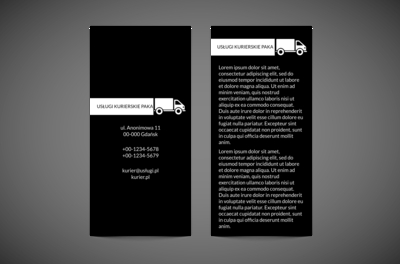 Biznes na kółkach - Biała ciężarówka, Transport, Usługi kurierskie - Ulotki Netprint