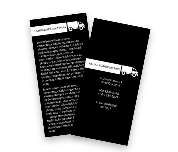 Biznes na kółkach - Biała ciężarówka, Transport, Usługi kurierskie - Ulotki Netprint szablony online