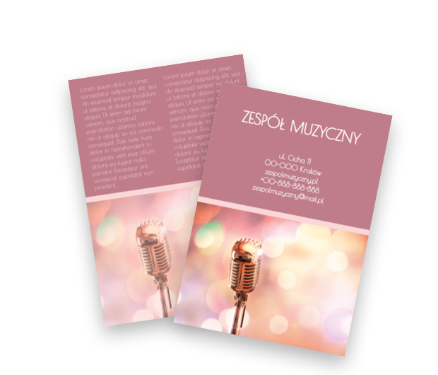 Marzenia o karierze estradowej, Rozrywka, Zespół muzyczny - Ulotki Netprint szablony online