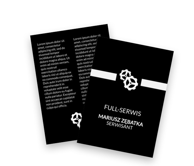 Potrzeba niczym koło zębate, Usługi domowe, Serwisant - Ulotki Netprint szablony online