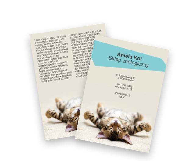 Marzenia kociego towarzysza, Motywy, Zwierzęta - Ulotki Netprint szablony online