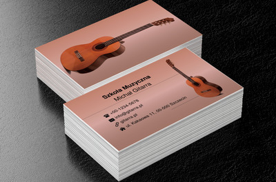 Gitara na jasnym tle, Motywy, Przedmioty - Wizytówki Netprint
