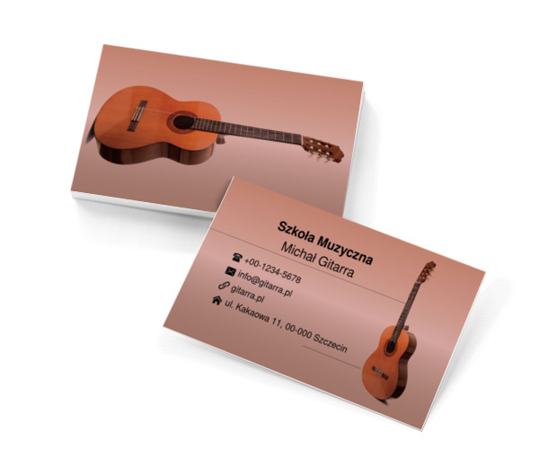 Gitara na jasnym tle, Motywy, Przedmioty - Wizytówki Netprint szablony online