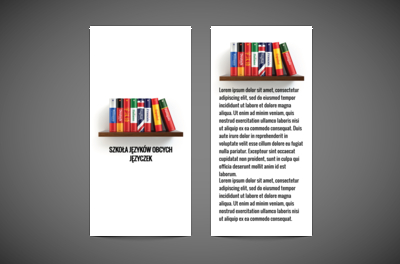 Półki pełne książek, Edukacja, Nauka języków obcych - Ulotki Netprint