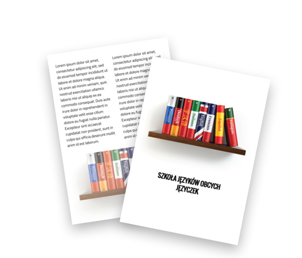 Motyw książkowy, Edukacja, Nauka języków obcych - Ulotki Netprint szablony online