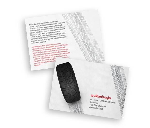 Motoryzacyjne obeznanie, Motoryzacja, Wulkanizacja - Ulotki Netprint szablony online