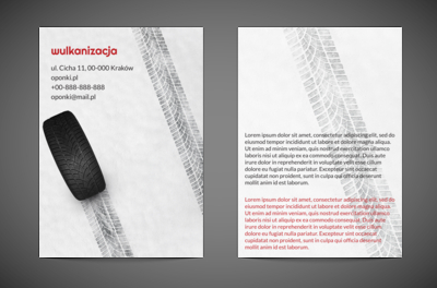 Świat opon i wyważeń, Motoryzacja, Wulkanizacja - Ulotki Netprint