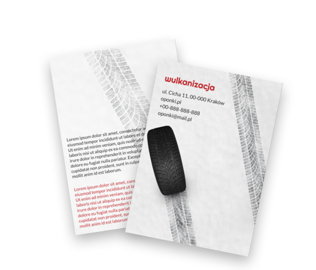 Świat opon i wyważeń, Motoryzacja, Wulkanizacja - Ulotki Netprint szablony online