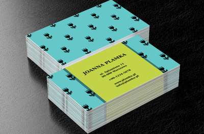 Turkusowe tło w tulipany, Motywy, Tła i tekstury - Wizytówki Netprint