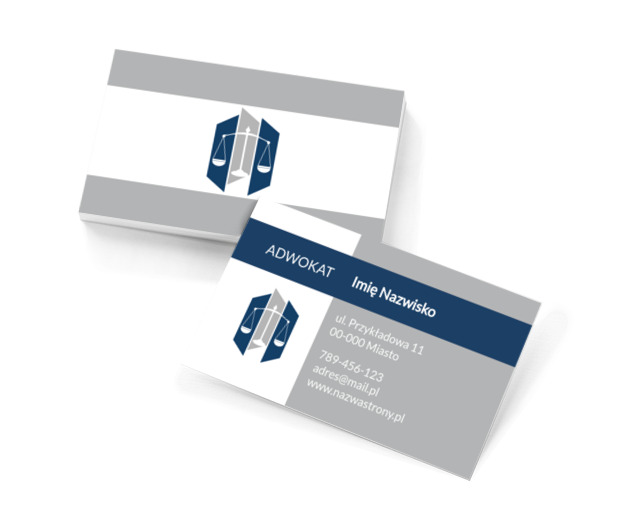 Na szali postawionych spraw, Prawo, Adwokat - Wizytówki Netprint szablony online