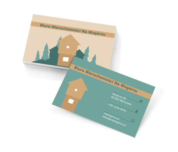 Dom na wzgórzu, Nieruchomość, Biuro nieruchomości - Wizytówki Netprint szablony online