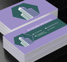 Wieżowce na fioletowym tle, Nieruchomość, Wynajem mieszkań - Wizytówki Netprint