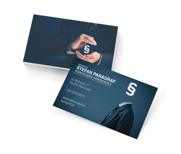 Postać z paragrafem, Prawo, Adwokat - Wizytówki Netprint szablony online