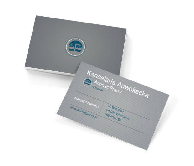 Waga na szarym tle, Prawo, Adwokat - Wizytówki Netprint szablony online