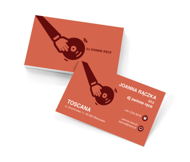 Pomarańczowy skrecz, Rozrywka, DJ - Wizytówki Netprint szablony online