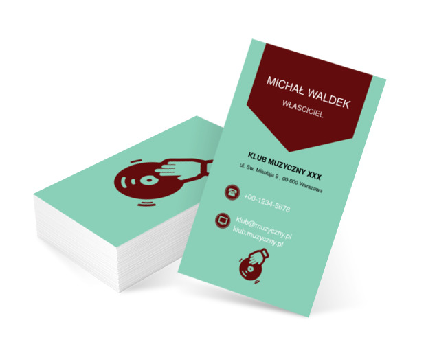 Brązowa płyta winylowa, Rozrywka, Klub muzyczny - Wizytówki Netprint szablony online