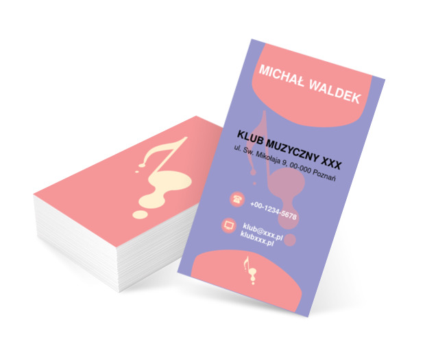Nuta z kropli, Rozrywka, Klub muzyczny - Wizytówki Netprint szablony online