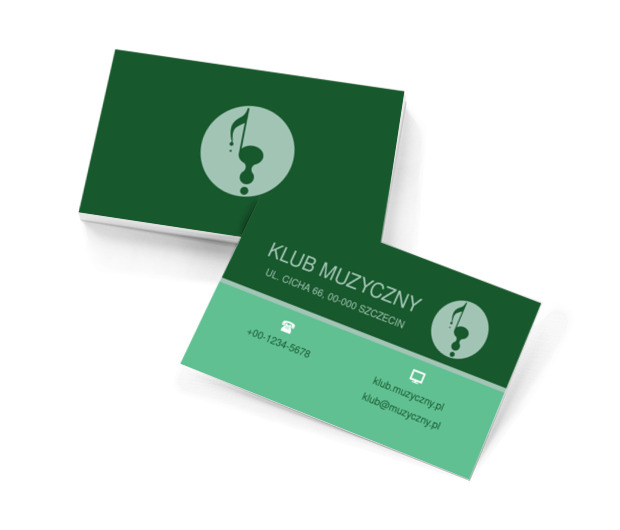 Zielona nuta, Rozrywka, Klub muzyczny - Wizytówki Netprint szablony online