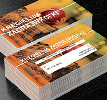 Różowa kula w rękach, Rozrywka, Kręgielnia - Wizytówki Netprint