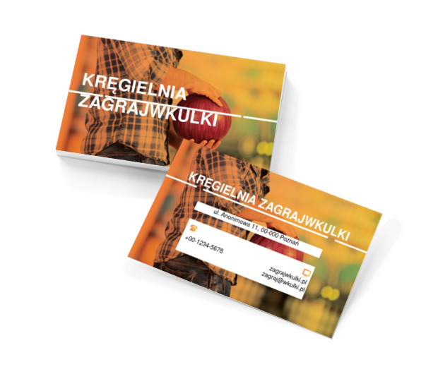 Różowa kula w rękach, Rozrywka, Kręgielnia - Wizytówki Netprint szablony online