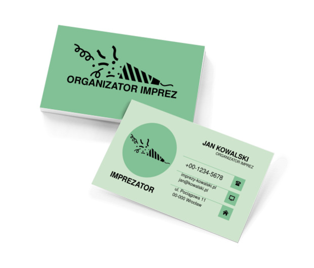 Imprezowy rysunek, Rozrywka, Organizator imprez - Wizytówki Netprint szablony online