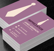 Berzowy krawat na fioletowym tle, Rozrywka, Organizator imprez - Wizytówki Netprint