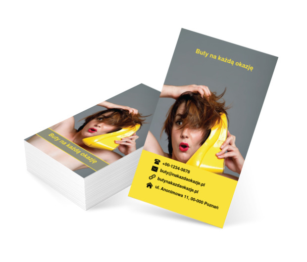 Żółte buty, Sprzedaż, Obuwie - Wizytówki Netprint szablony online