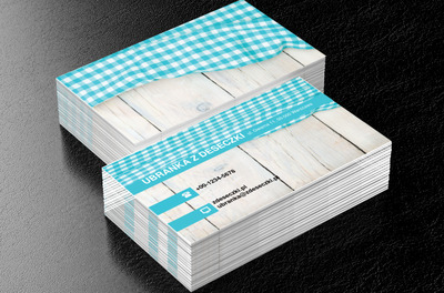 Niebieski materiał na drewnie, Sprzedaż, Odzież - Wizytówki Netprint