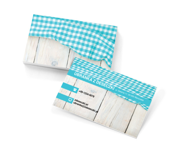 Niebieski materiał na drewnie, Sprzedaż, Odzież - Wizytówki Netprint szablony online