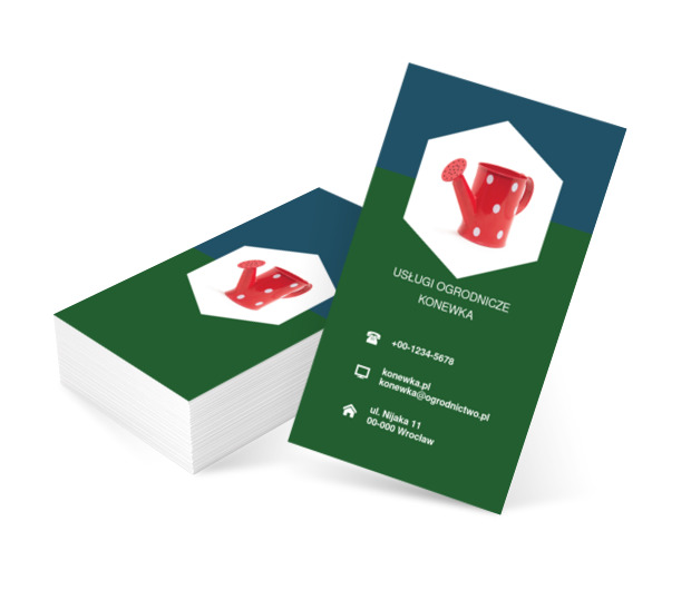 Konewka w kropki, Środowisko i Przyroda, Usługi ogrodnicze - Wizytówki Netprint szablony online